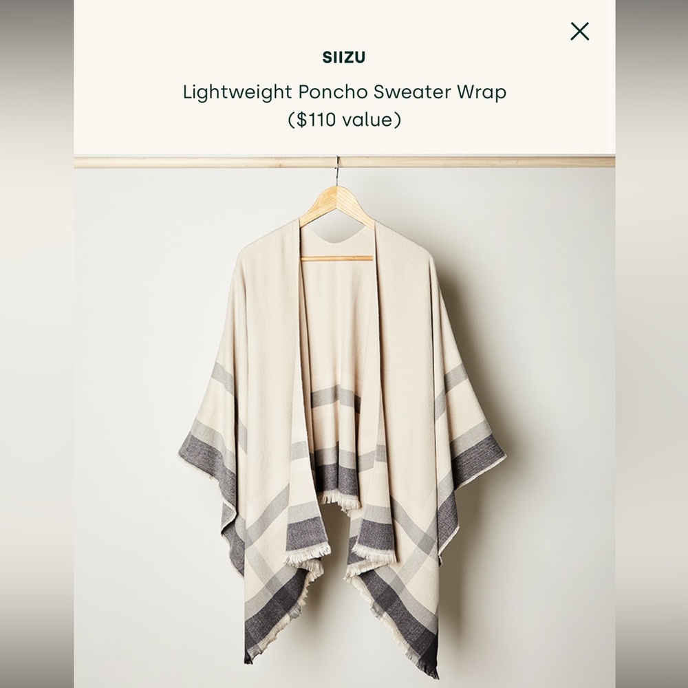 Siizu Lightweight Sweater Poncho